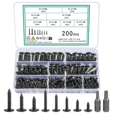 Vwoqiy 200tlg M4.8 M3.9 Blechschrauben Selbstschneidend, Torx Holzschrauben Set