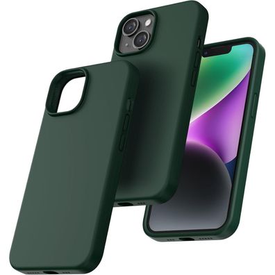 TOCOL iPhone 14 Hülle aus Silikon, Alpingrün - Stoßfest, Anti-Rutsch, Kratzfest