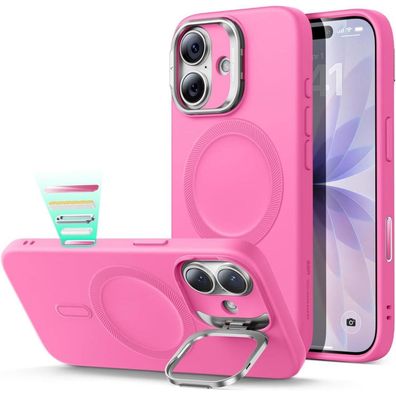 ESR iPhone 17 Silikon Hülle mit MagSafe, Kameraständer und Kamerasteuerung, Rosa