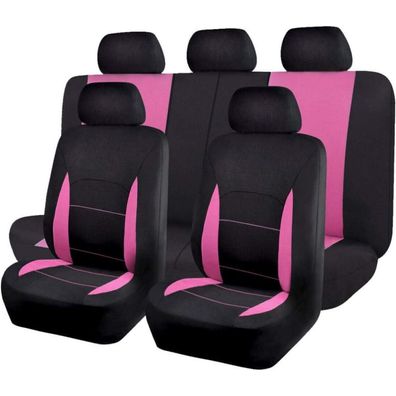 Flying Banner Auto Sitzbezüge Universal Set Rosa & Schwarz (Vollständige Reihe)