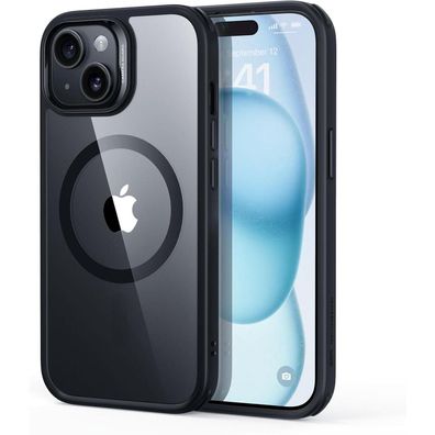 ESR iPhone 15 Hülle, MagSafe, Militärschutz, Kratzfest, Klares Schwarz