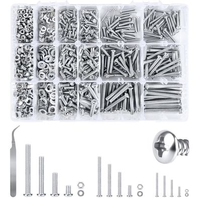 inzeyoz M3 M4 M5 Schrauben Set 930tlg | Linsenkopfschrauben, Muttern