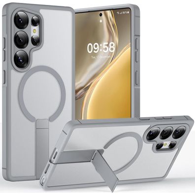 TOCOL Hülle für Samsung Galaxy S25 Ultra mit MagSafe Ständer, Grau