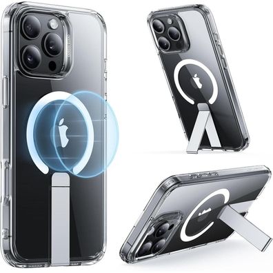 ESR iPhone 16 Pro Max Hülle mit MagSafe Ständer, Klar, Stoßfest