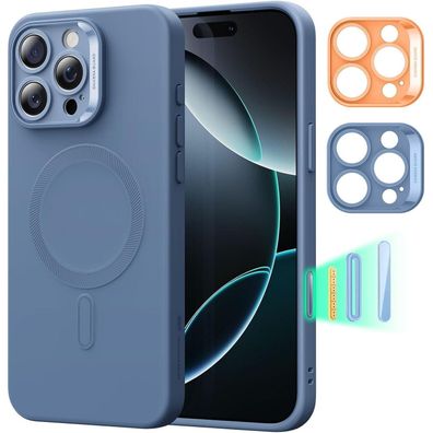 ESR iPhone 16 Pro Hülle - MagSafe kompatibel, Silikon, stoßfest, blau