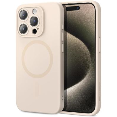 ESR iPhone 15 Pro Hülle, MagSafe, Silikon, stoßdämpfend, Beige