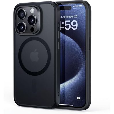 ESR iPhone 15 Pro Hülle, MagSafe, Militärschutz, kratzfest, mattschwarz