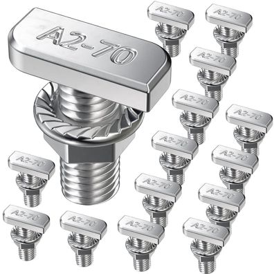 YOOPIN 22tlg Hammerkopfschrauben M8 x 20mm A2-70 Edelstahl Set mit