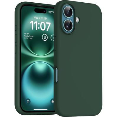 TOCOL iPhone 16 Hülle Silikon Alpengrün - Stoßfest, Anti-Rutsch, Kratzfest