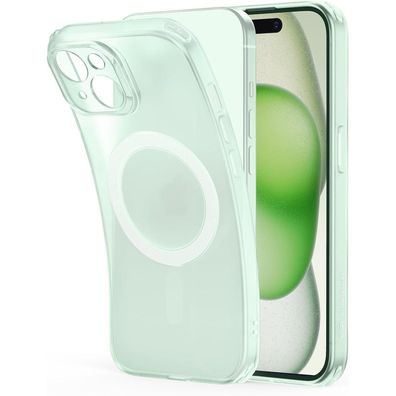 ESR iPhone 15 Plus Hülle klar mit MagSafe, stoßfest, dünn, Grün