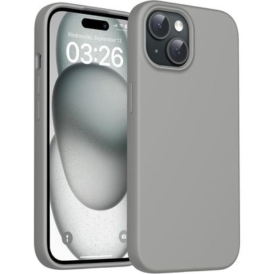TOCOL Silikon Hülle für iPhone 15 (6,1 Zoll) - Stoßfest, Rutschfest, Grau