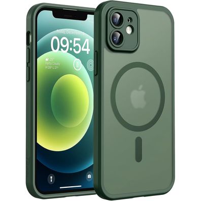 TOCOL iPhone 12 Hülle MagSafe, Alpengrün, Vollständiger Kameraschutz, Stoßfest