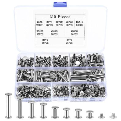 310 Stk Buchschrauben M5 Chicago Schrauben Set, Binding Schrauben