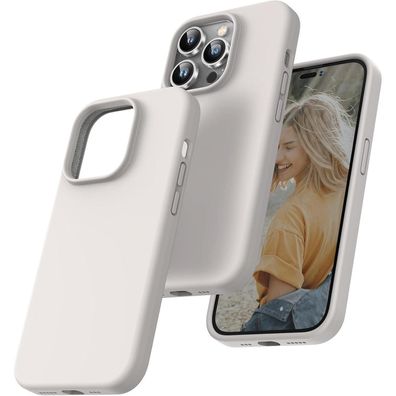 TOCOL iPhone 14 Pro Hülle Silikon, Stoßfest, Anti-Rutsch, Kratzfest, Steingrau