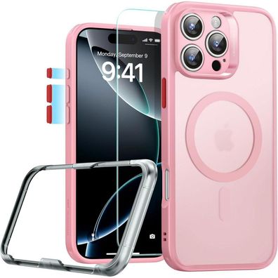 ESR iPhone 16 Pro Hülle (4in1) Set - Transparent Matt, MagSafe, Militärschutz