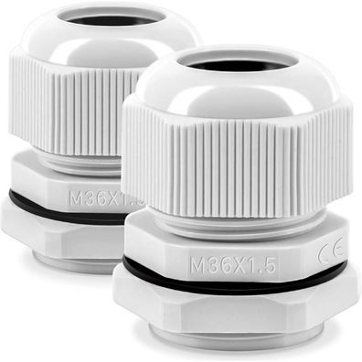 Gorffy Kabelverschraubung Set, 2 Stück IP68 Wasserdicht M36 für Outdoor Garten
