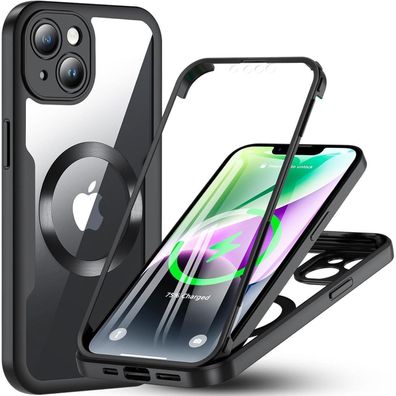 Hensinple iPhone 14 Hülle mit MagSafe, 360° Schutzhülle mit integriertem