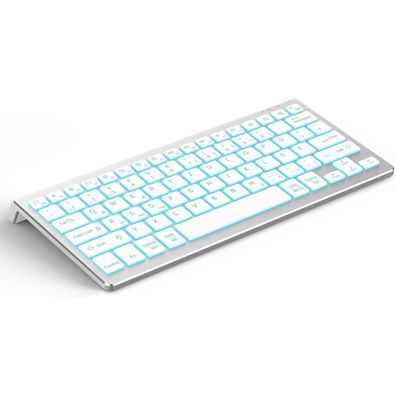 CACOE Bluetooth Tastatur für iPad, Android, Windows - 7 Farben Beleuchtet, 3 BT