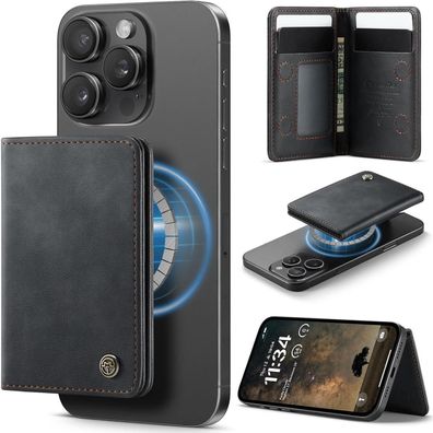 KZB MagSafe Wallet für iPhone 17-12 Serie: Kartenhalter aus PU Leder mit RFID
