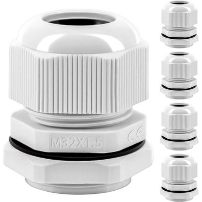 Gorffy 5 Stück IP68 Wasserdichte M32 Kabelverschraubung für Outdoor Garten