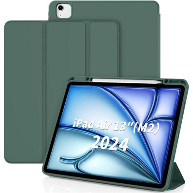 CACOE Hülle für iPad Air 13 Zoll M3/M2 2025/2024 mit Stifthalter, Nachtgrün