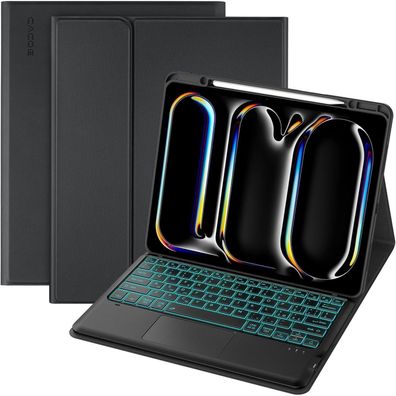 CACOE Hülle mit abnehmbarer kabelloser QWERTY-Tastatur und Touchpad für iPad
