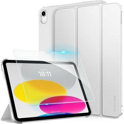 CACOE iPad 11./10. Gen 10.9 Zoll Hülle mit Schutzfolie - Ultra Dünn Slim PU