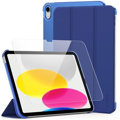 CACOE Hülle für iPad 11./10. Gen 10.9 Zoll mit Schutzfolie, Slim Lederoptik