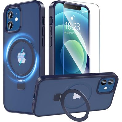 Hensinple Hülle für iPhone 12/12 Pro mit integriertem Magnetständer, MagSafe