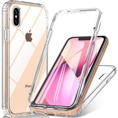 Hensinple 360 Grad Schutzhülle für iPhone X/XS, Stoßfest Handyhülle mit