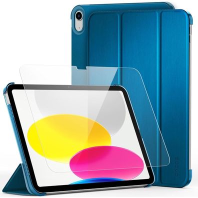 CACOE iPad 11./10. Gen 10.9 Zoll Hülle mit Schutzfolie - Ultra Dünn Slim PU