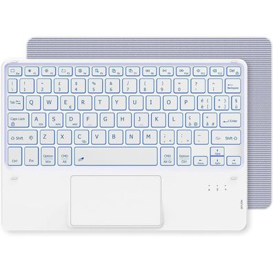 CACOE Bluetooth Tastatur mit Touchpad und 7-farbiger Hintergrundbeleuchtung