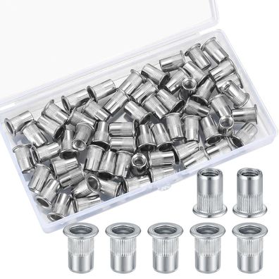 60 Stk M6 Nietmuttern Sortiment Set aus Edelstahl, Blindnietmuttern mit Gewinde