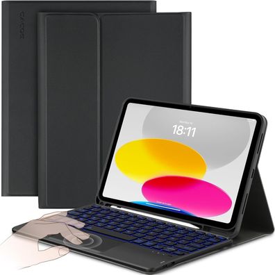 CACOE Hülle mit abnehmbarer AZERTY-Tastatur und Touchpad für iPad 10. Gen. 10.9