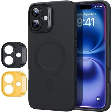 ESR iPhone 16 Hülle mit MagSafe, Dünnes Silikon Case mit Mikrofaserfutter