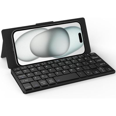 CACOE Bluetooth Tastatur mit Ständer, Ultraflach, Tragbar, Faltbar