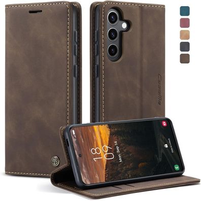 KZB Premium Leder Klapphülle für Samsung Galaxy S24 FE 5G mit Magnetverschluss