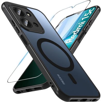 Hensinple Schutzhülle für Xiaomi Redmi 15C, magnetisch, stoßfest, mit