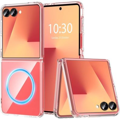Hensinple Hülle für Samsung Galaxy Z Flip 7, Transparent, MagSafe Kompatibel