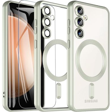 Hensinple Samsung Galaxy S23 FE Hülle mit Schutzfolie, stoßfest, Kameraschutz