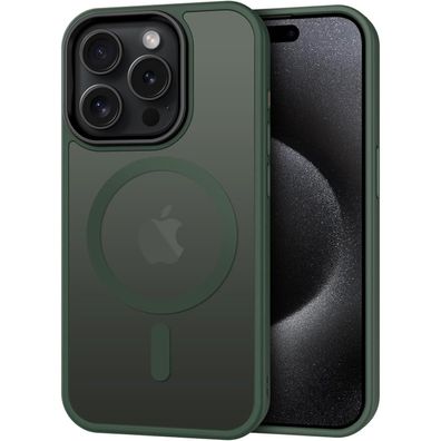 CACOE Hülle für iPhone 15 Pro mit MagSafe, stoßfest, kratzfest, transluzent