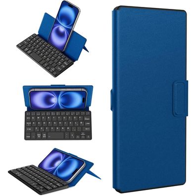 CACOE Bluetooth Tastatur mit Ständer, Ultraflache Tragbare Faltbare