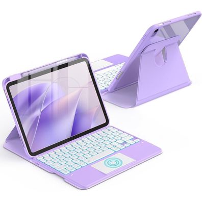 CACOE Drehbare Hülle mit Tastatur für iPad 11/10. Generation (11/10.9 Zoll)