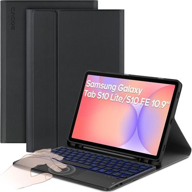 CACOE Hülle mit abnehmbarer Tastatur und Touchpad für Samsung Galaxy Tab S10