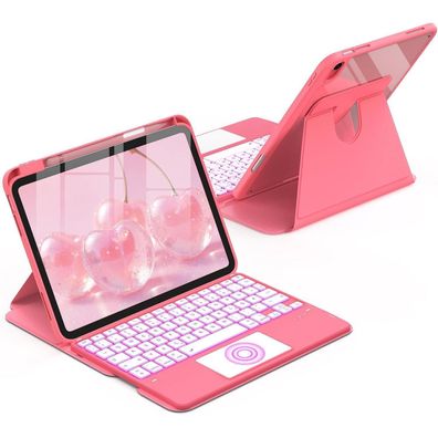 CACOE Drehbare Hülle mit Tastatur für iPad 11/10. Generation (11/10.9 Zoll)