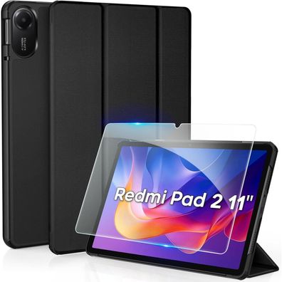 CACOE Hülle für Xiaomi Redmi Pad 2 11 Zoll mit Schutzfolie - Slim PU Leder