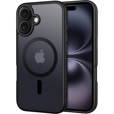 CACOE Hülle für iPhone 16, MagSafe kompatibel, stoßfest, kratzfest, transluzent