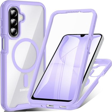 OWKEY Samsung Galaxy A17 5G Hülle, Magnetisch, mit Displayschutz, Stoßfest, Lila