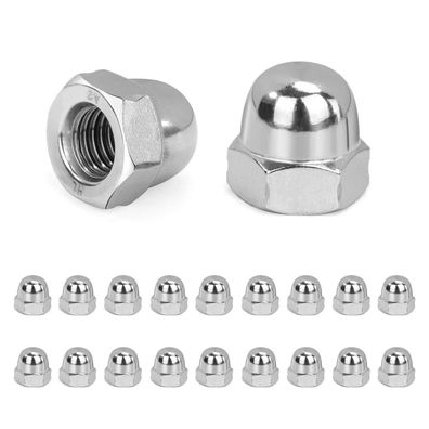 QIMEI-SHOP M8 Hutmuttern Edelstahl A2 DIN 1587, 20 Stück