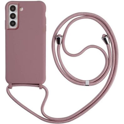 Keteen Handyhülle mit Band für Samsung Galaxy S21 FE, Silikon, Pink
